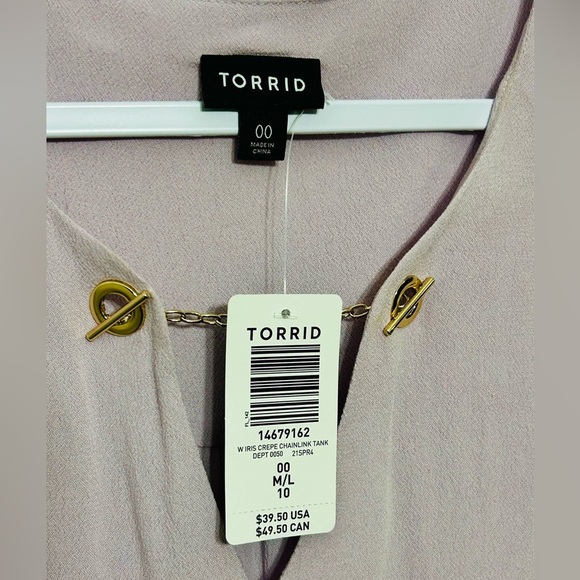 New! Torrid Iris Crepe Chainlink Tank Blouse - Picture 5 of 7